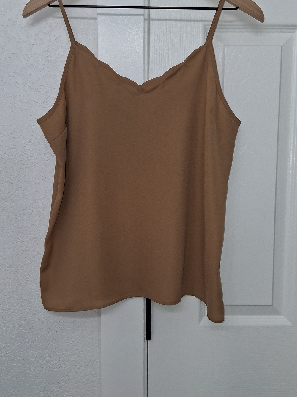 Express Scalloped V-Neck Camisole in Camel